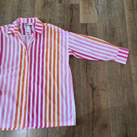 NWOT Beach Riot Oversized Alexa Stripe Top Lrg Colorful Preppy Vacay Beach Happy - Picture 6 of 12